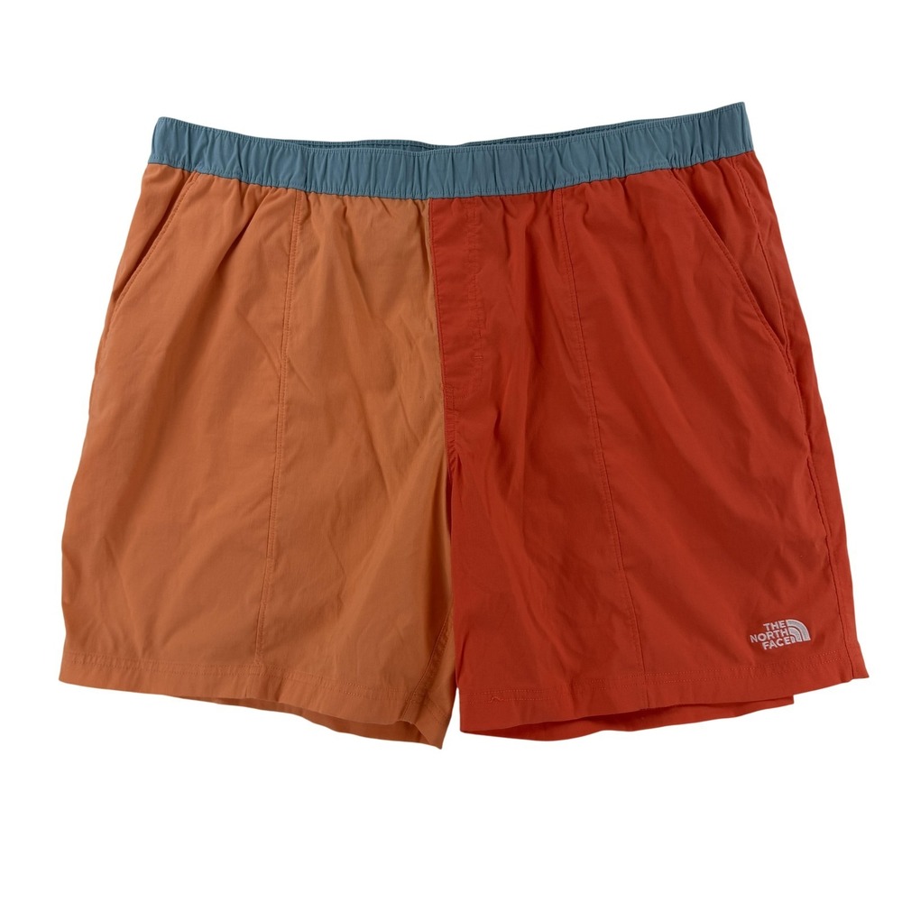 The North Face Swim Shorts Mens 2XL Orange Colorblock Trunks Quick Dry Beach Y2K